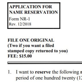 File a name reservation.
