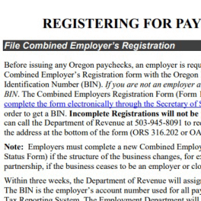 File Combined Employer’s Registration.