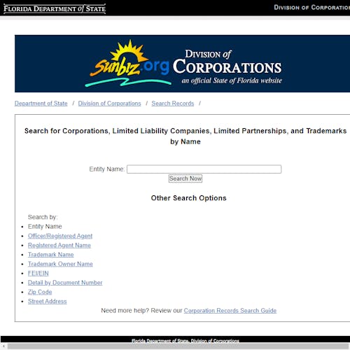 Cómo hacer una búsqueda de empresas en Florida: