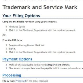 Search Florida's state trademark database.