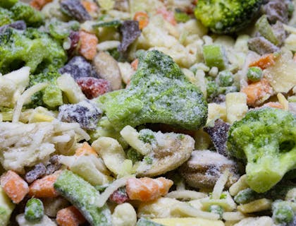 a variety of frozen vegetables