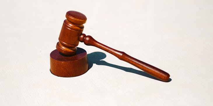 A gavel used in the United States in courts of law.