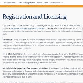 Get a Tennessee business license.