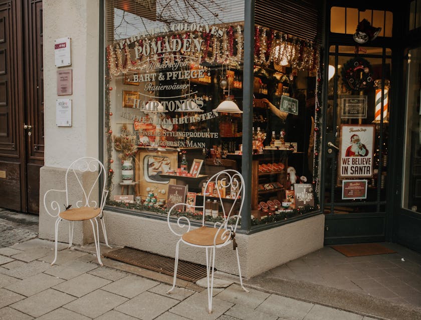 Fenêtre avant d'une boutique de cadeaux.