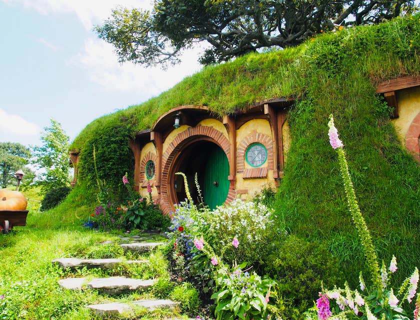 Pousada parecida com uma casa de hobbit.