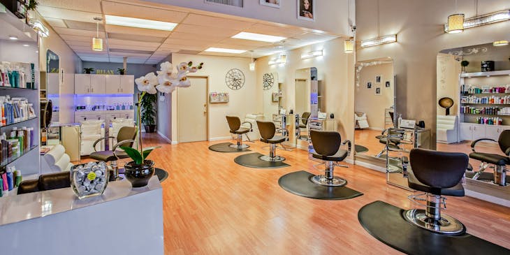 A clean and modern hair salon.