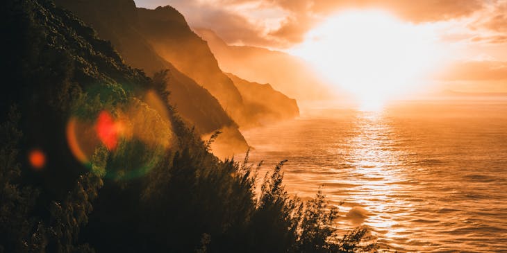 sunset in Hawaii