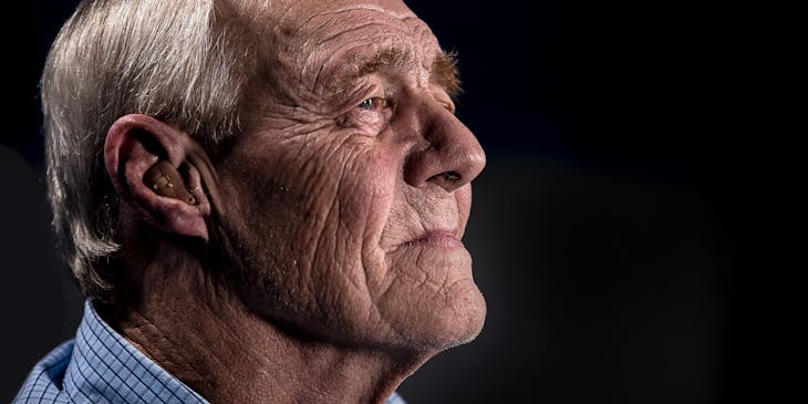 A man at a hearing aid provider.