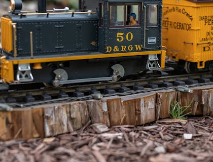 A hobby train displayed in a hobby shop.