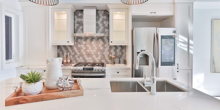 A kitchen redesigned by a home improvement business.