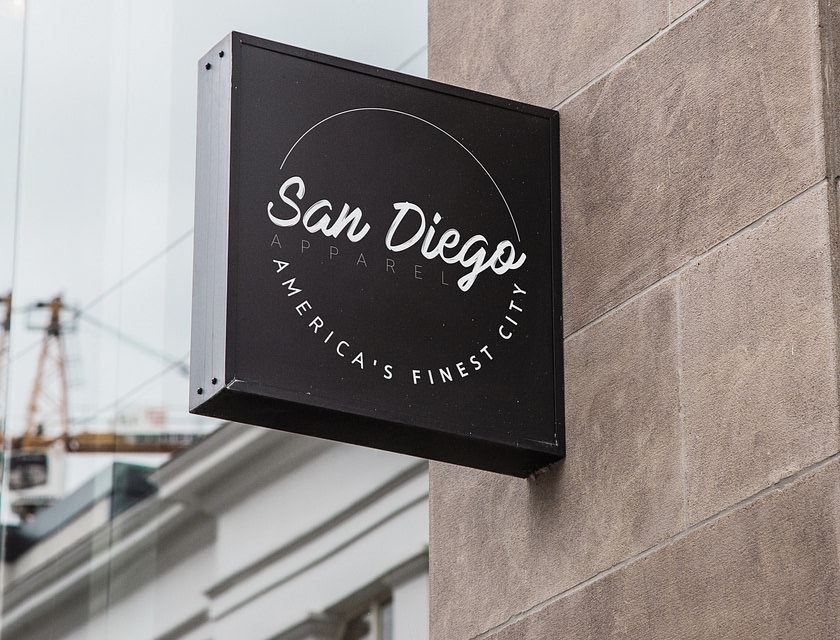 sign for San Diego Apparel