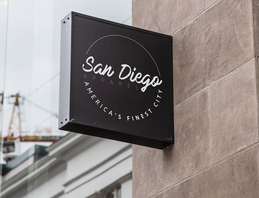 sign for San Diego Apparel
