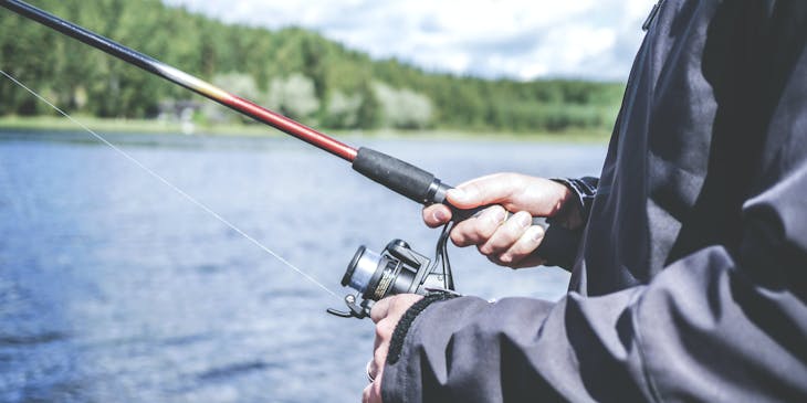 Person fishing.