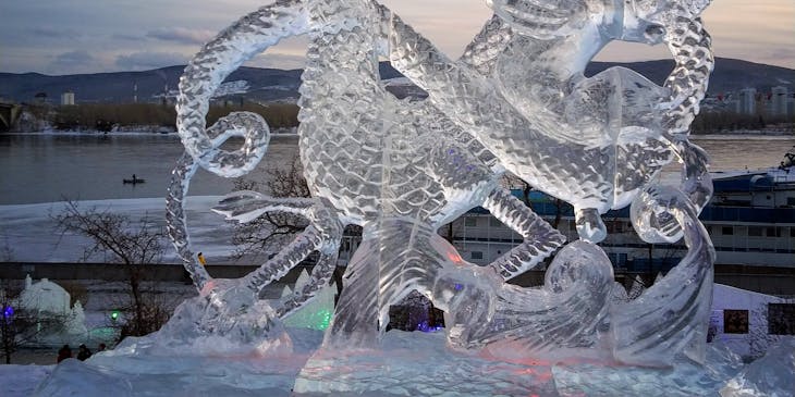 An intricate ice sculpture.