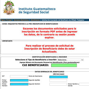 Inscripción de Afiliados.