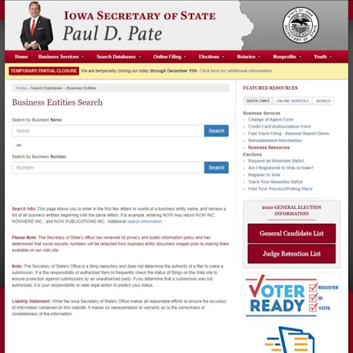 How to Do an Iowa Business Search: