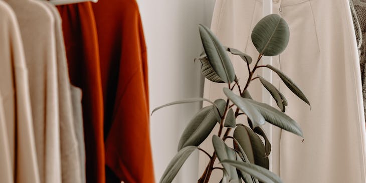 A rack of clothes in an Italian boutique.