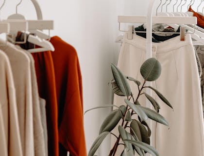 A rack of clothes in an Italian boutique.