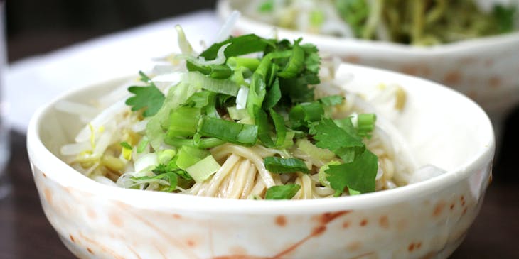 Food in a laotian restaurant.
