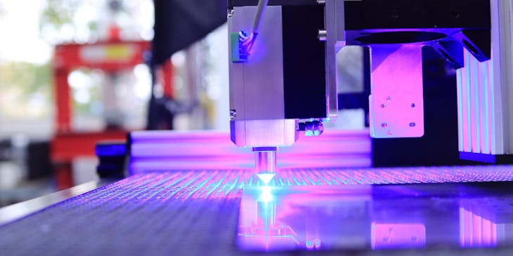 A laser cutting machine at a laser cutting business.