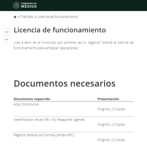 Licencia de funcionamiento.