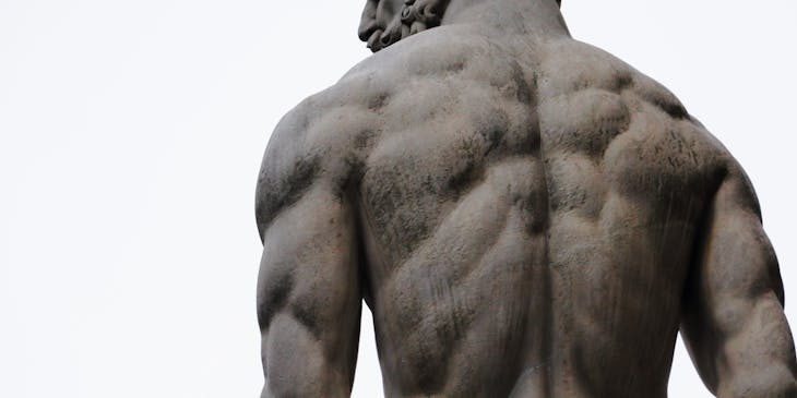 A statue of the masculine Hercules.
