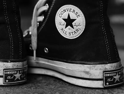 A memorable business name on a shoe.