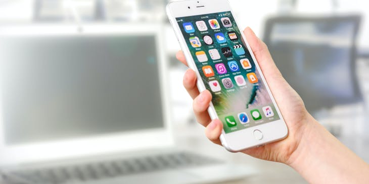 person holding a mobile phone