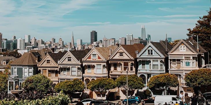 Row of townhouses.
