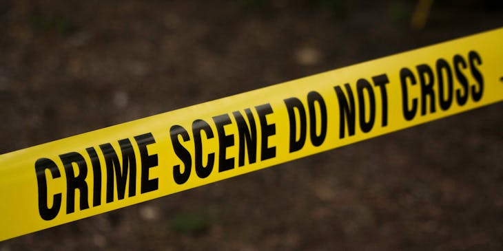 A yellow crime scene banner.