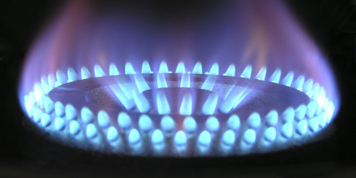 A gas stove flame.