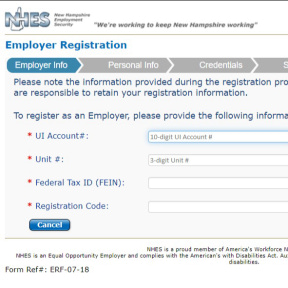 Report new hires to the New Hampshire Employment Security Bureau.