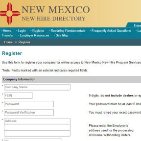 Register with the New Mexico New Hires Directory.