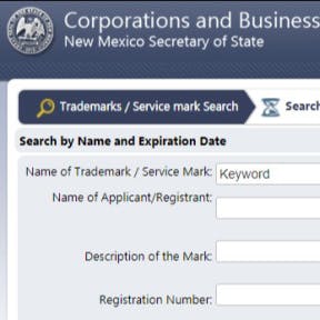Perform a state trademark search.