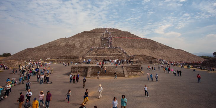 Fotografía de la pirámide de Teotihuacán en México.