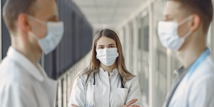 Student nurses at nursing school.