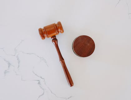 Judge's gavel on a table.
