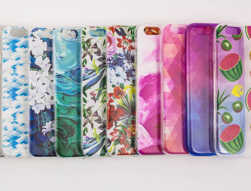 An assortment of phone cases.
