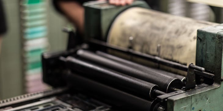 Print press machine used for print technology.