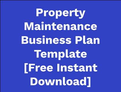 business plan for property maintenance company