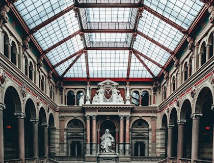 The regal interior of a royal palace.
