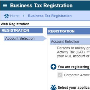 Register for corporate activity tax.