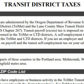Register for transit district taxes.