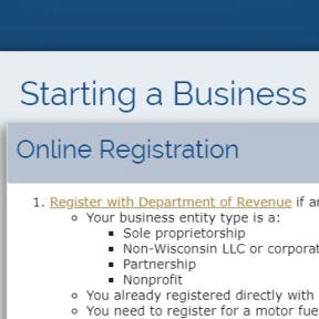 Register your business in Wisconsin.