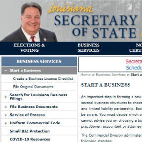 Register your business in Louisiana.