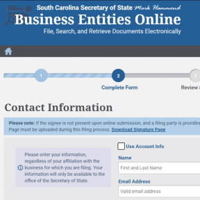 Register your business in South Carolina.