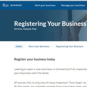 Register your business in Connecticut.