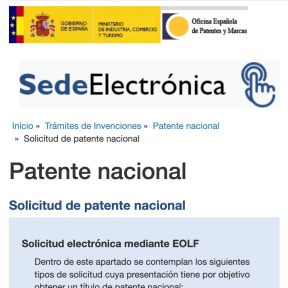 Registro de Patente Nacional.