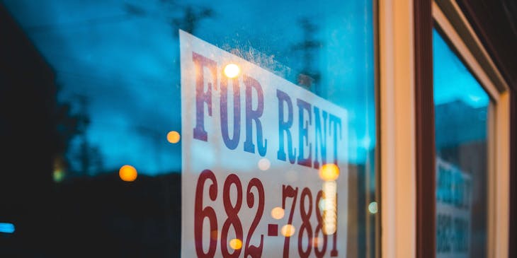 A rental property sign.