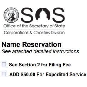 Reserve your business name.